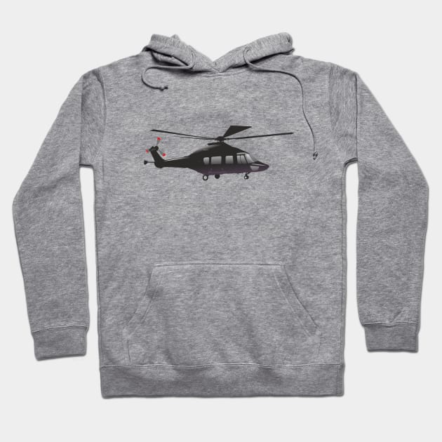 Black European Helicopter Hoodie by NorseTech